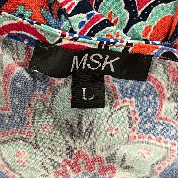 A-line loose fit v-neck short sleeve cold shoulder paisley print dress - Picture 9 of 13